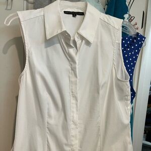 Antonio Melani White Button up Sleeveless Size Small